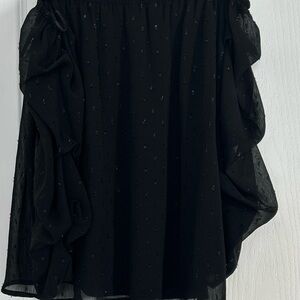 Elegant Black Ruffled Blouse